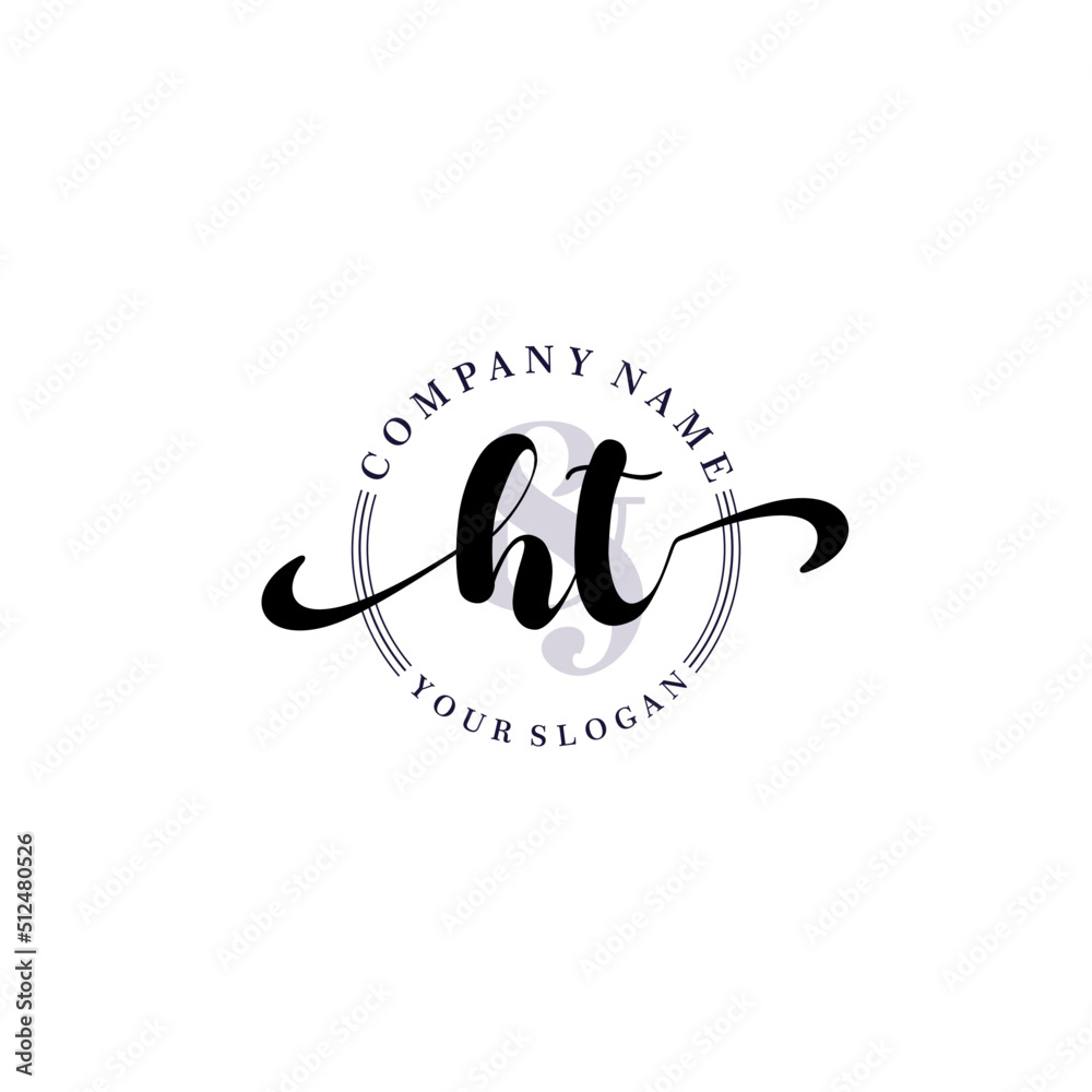 HT Initial handwriting logo vector. Hand lettering for designs. HT Initial handwriting logo vector. Hand lettering for designs.
