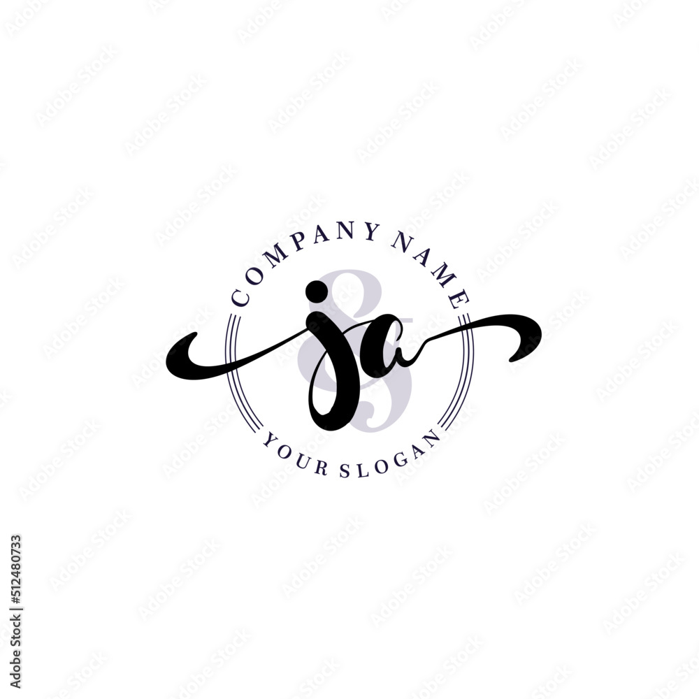 JA Initial handwriting logo vector. Hand lettering for designs. JA Initial handwriting logo vector. Hand lettering for designs.