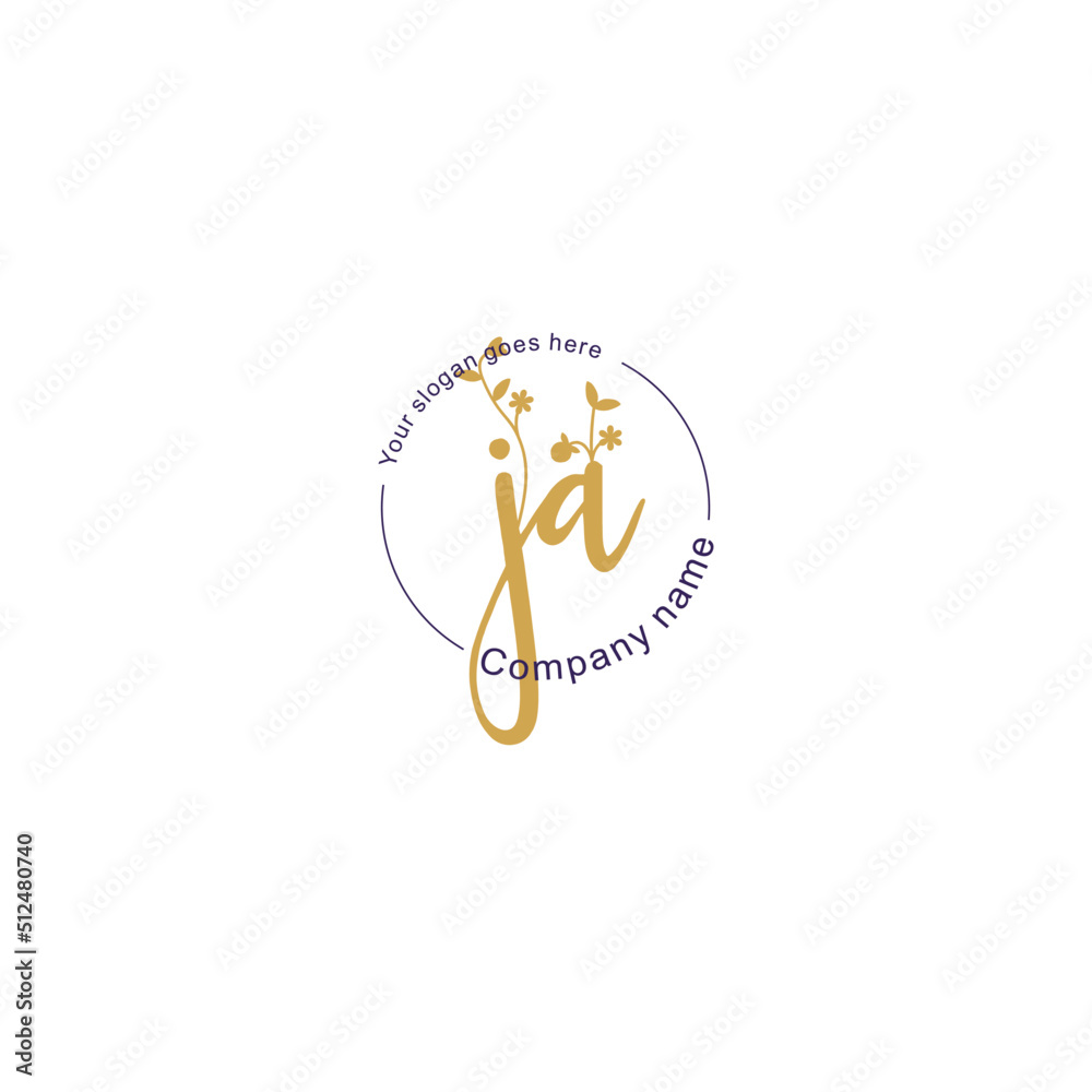 Initial letter JA beauty handwriting logo vector Initial letter JA beauty handwriting logo vector