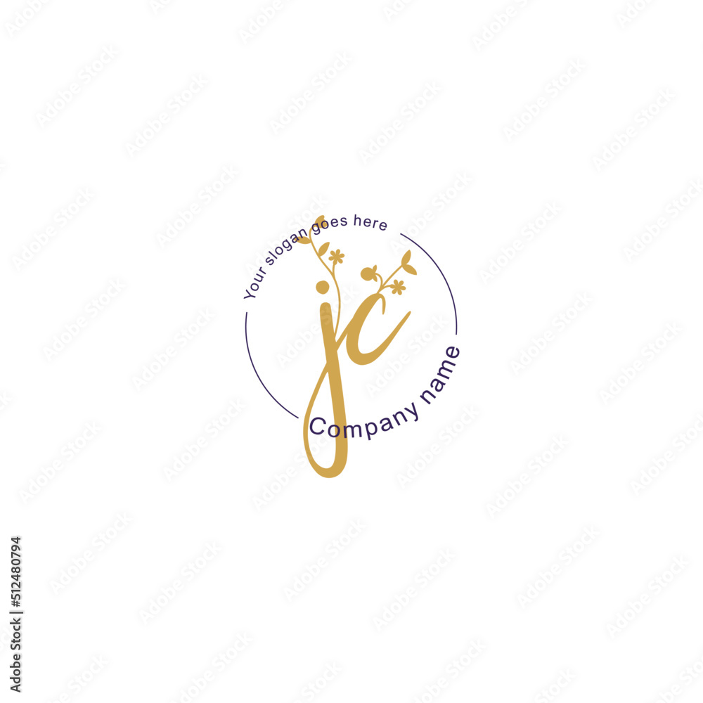 Initial letter JC beauty handwriting logo vector Initial letter JC beauty handwriting logo vector