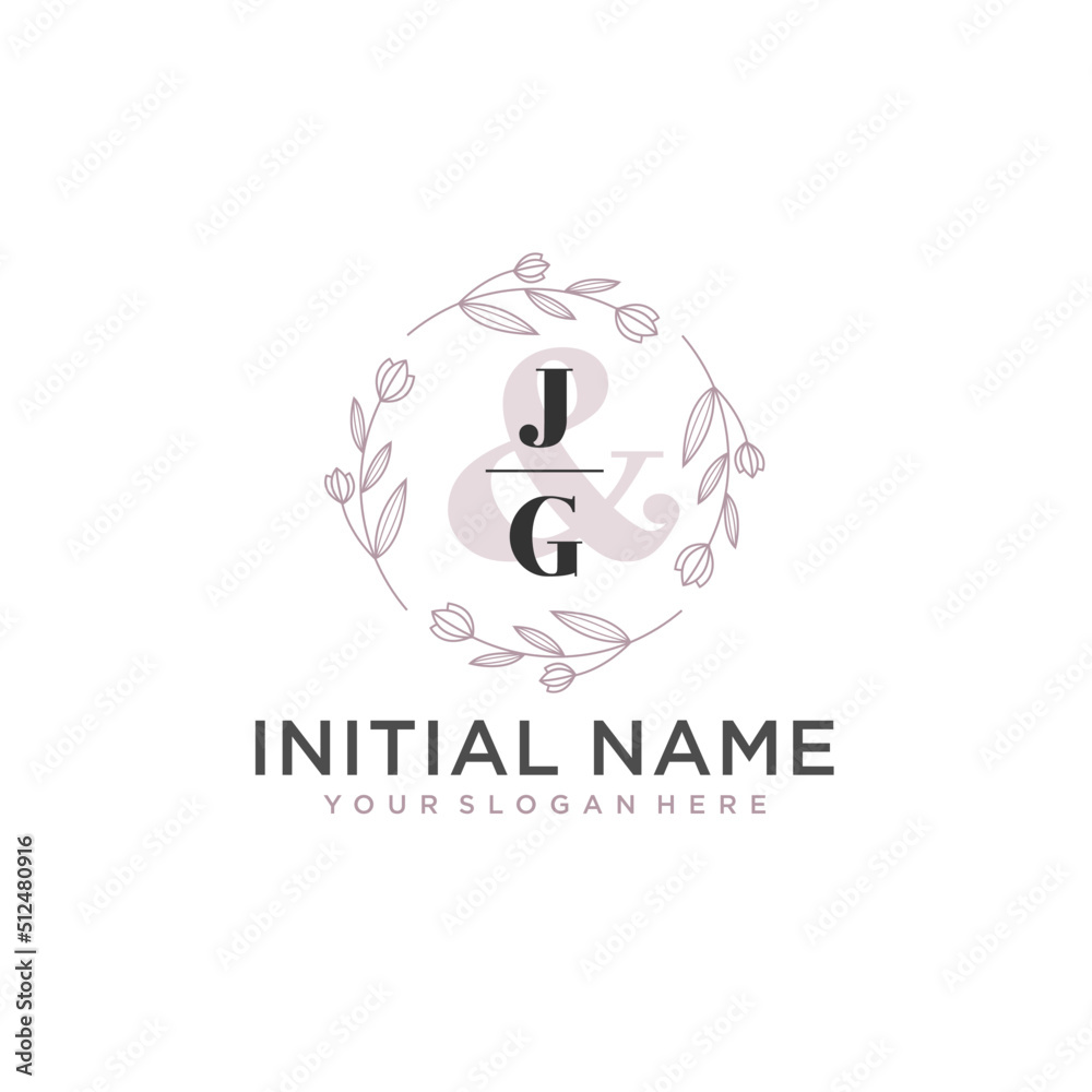 Initial letter JG beauty handwriting logo vector Initial letter JG beauty handwriting logo vector