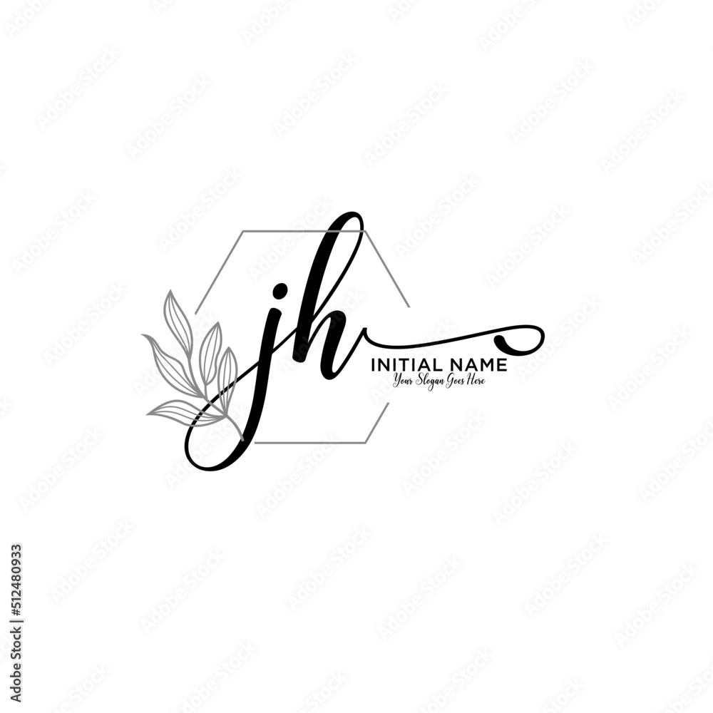 Initial letter JH beauty handwriting logo vector Initial letter JH beauty handwriting logo vector