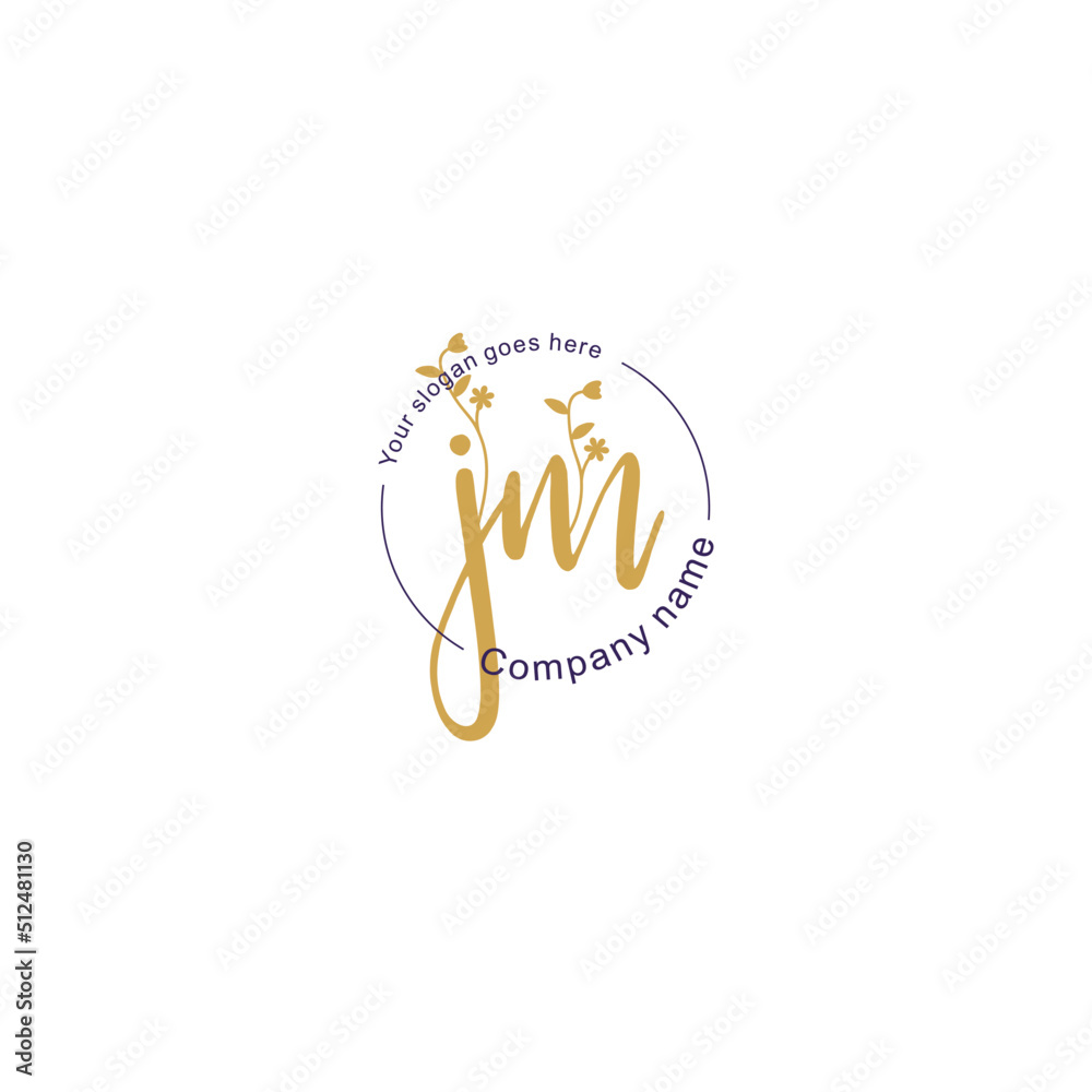 Initial letter JM beauty handwriting logo vector Initial letter JM beauty handwriting logo vector