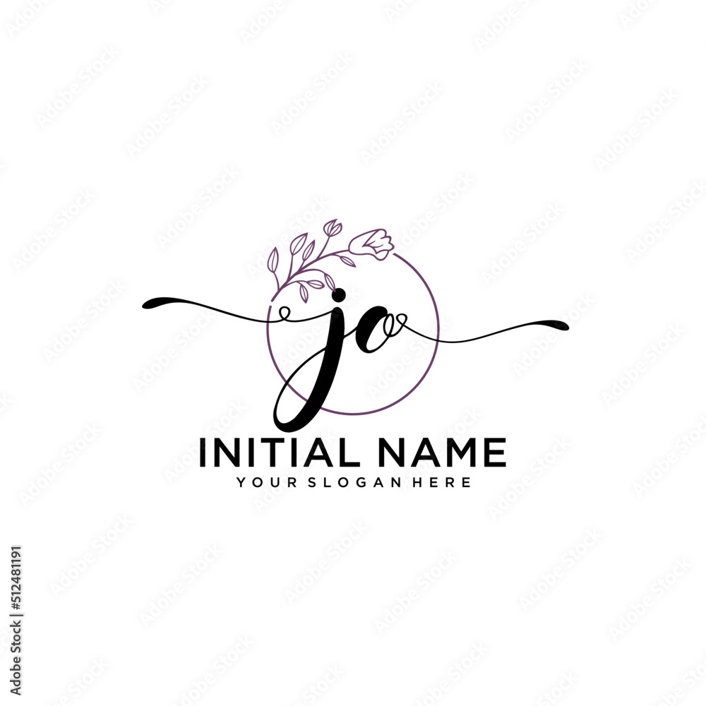 Obraz premium Initial letter JO beauty handwriting logo vector