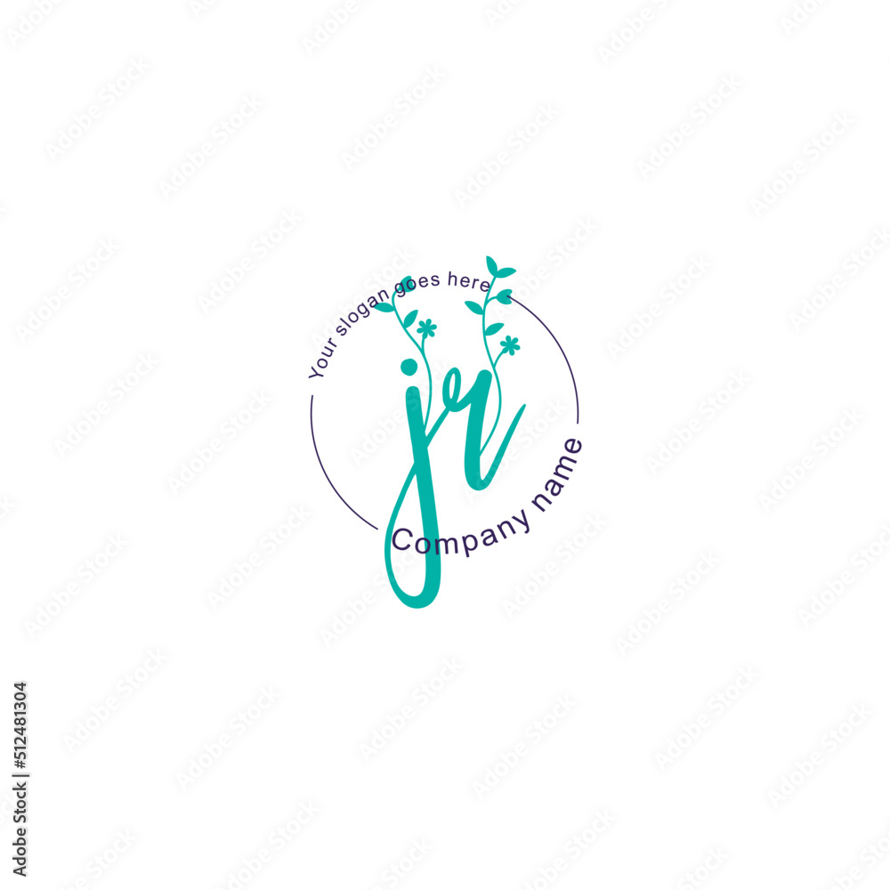 Initial letter JR beauty handwriting logo vector Initial letter JR beauty handwriting logo vector