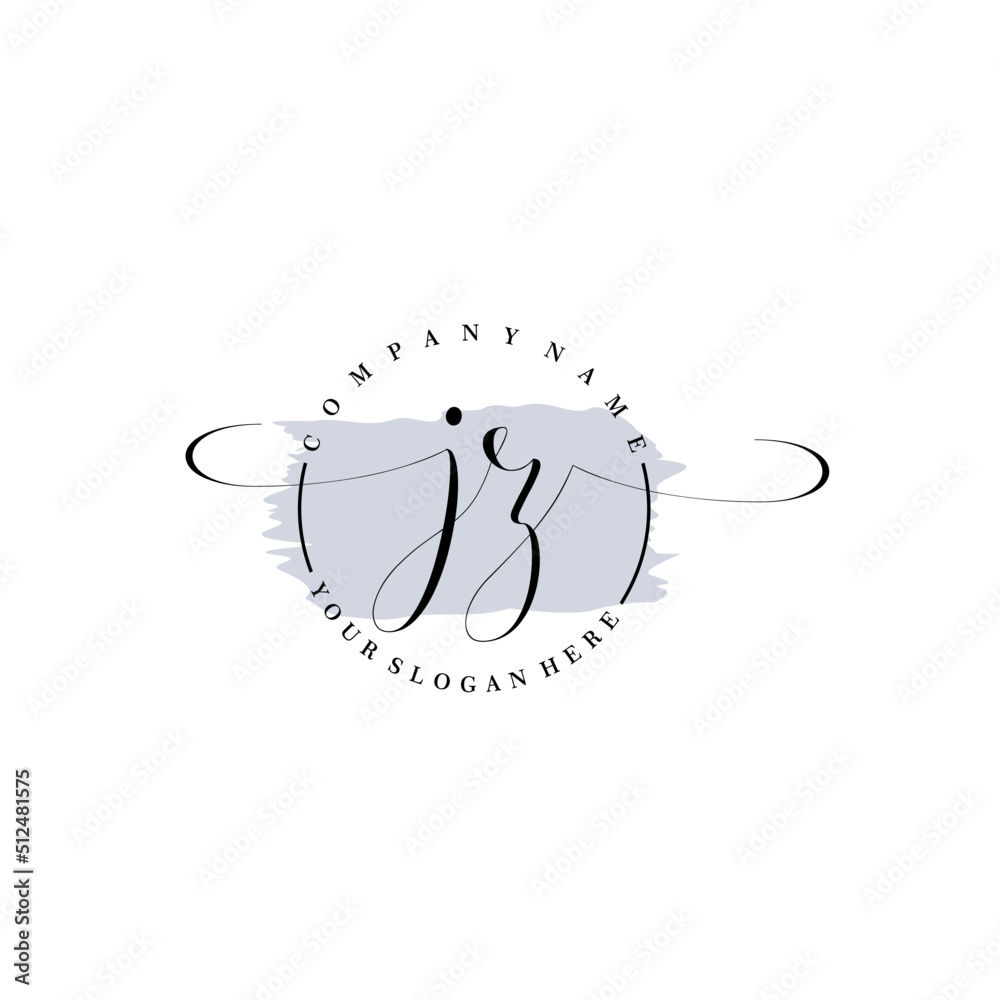 Fototapeta premium Initial letter JZ beauty handwriting logo vector