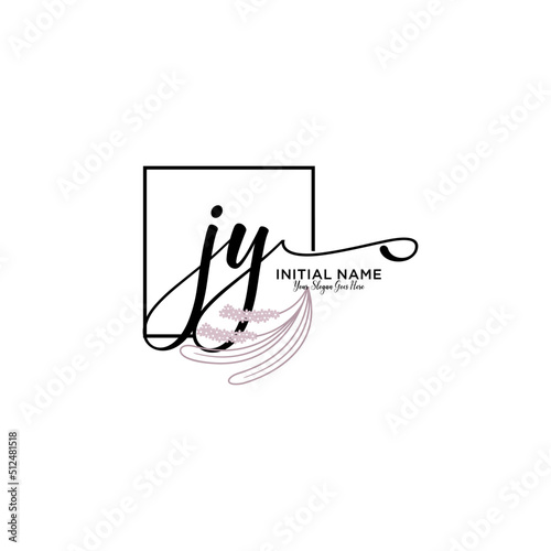 Initial letter JY beauty handwriting logo vector