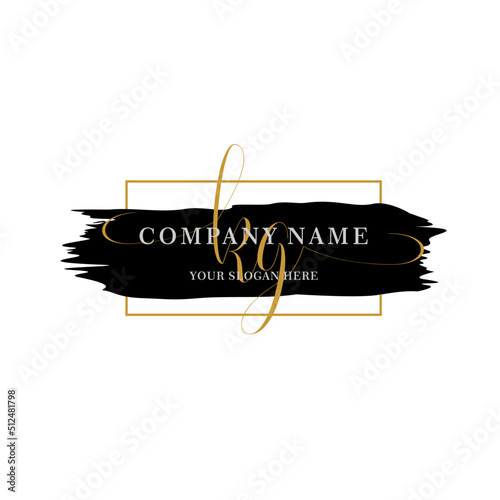 Initial letter KG beauty handwriting logo vector