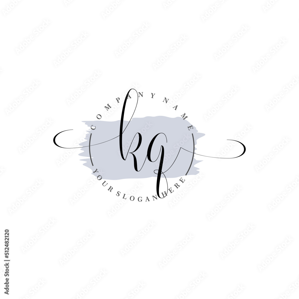 KQ Initial handwriting logo vector. Hand lettering for designs. KQ Initial handwriting logo vector. Hand lettering for designs.