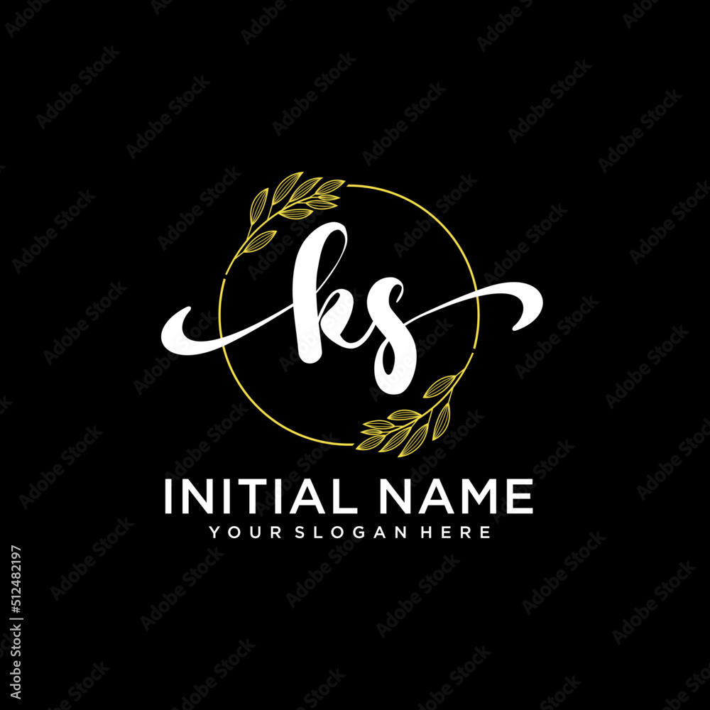 KS Initial handwriting logo vector. Hand lettering for designs. KS Initial handwriting logo vector. Hand lettering for designs.