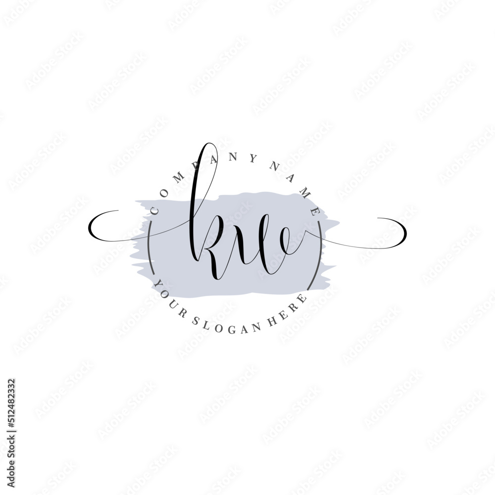 Fototapeta premium KW Initial handwriting logo vector. Hand lettering for designs.