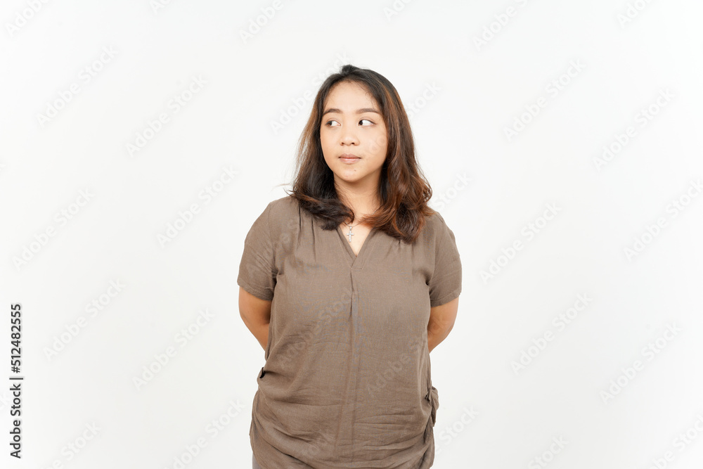 Angry face and looking side of Beautiful Asian Woman Isolated On White Background Angry face and looking side of Beautiful Asian Woman Isolated On White Background
