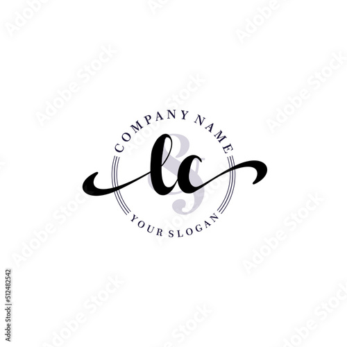 LC Initial handwriting logo vector. Hand lettering for designs.