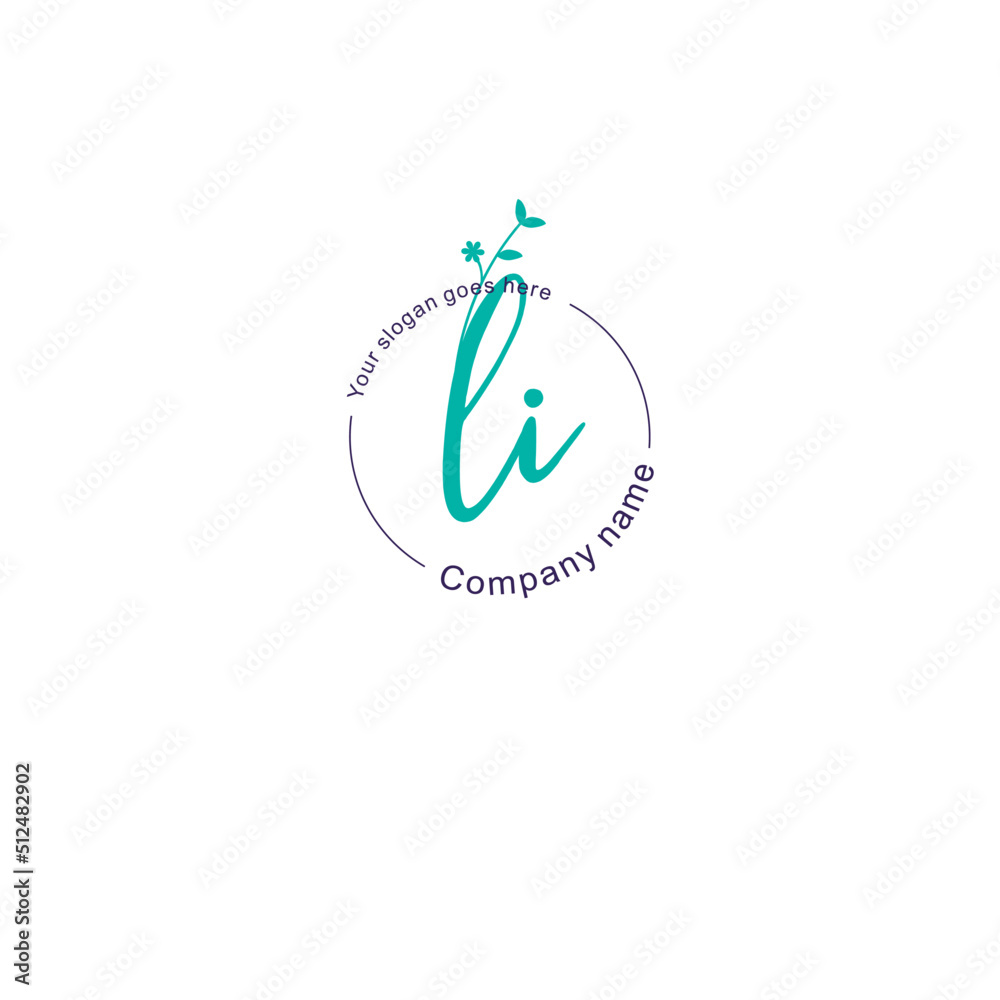 Initial letter LI beauty handwriting logo vector Initial letter LI beauty handwriting logo vector