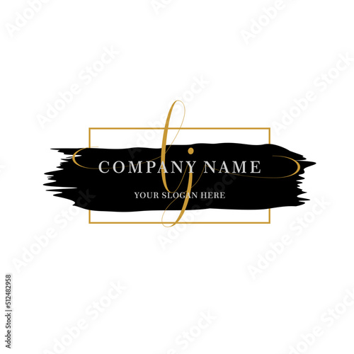 LJ Initial handwriting logo vector. Hand lettering for designs.