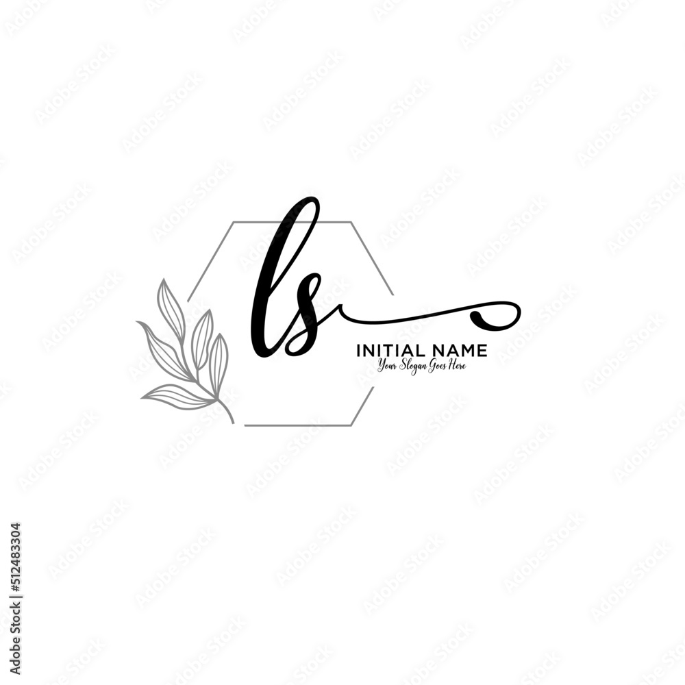 Initial letter LS beauty handwriting logo vector