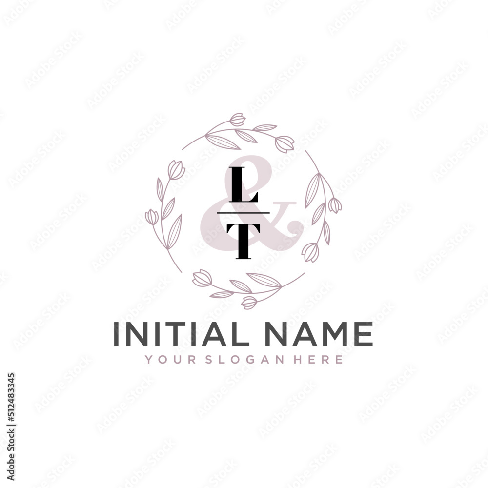 Initial letter LT beauty handwriting logo vector Initial letter LT beauty handwriting logo vector