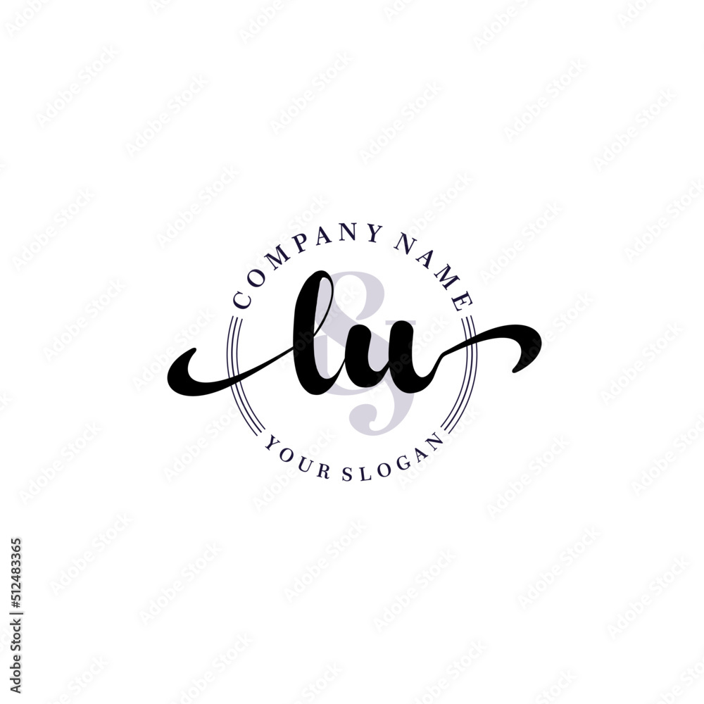LU Initial handwriting logo vector. Hand lettering for designs. LU Initial handwriting logo vector. Hand lettering for designs.
