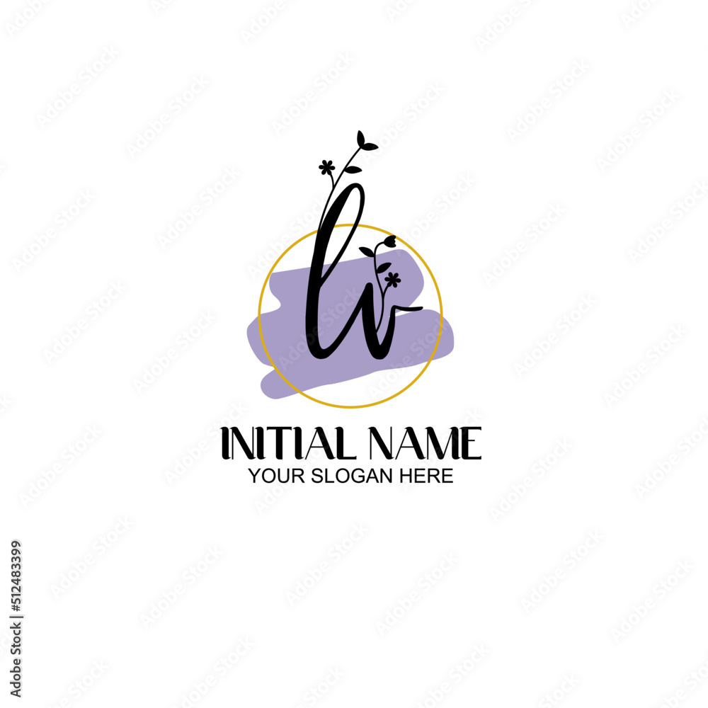 Initial letter LV beauty handwriting logo vector Initial letter LV beauty handwriting logo vector