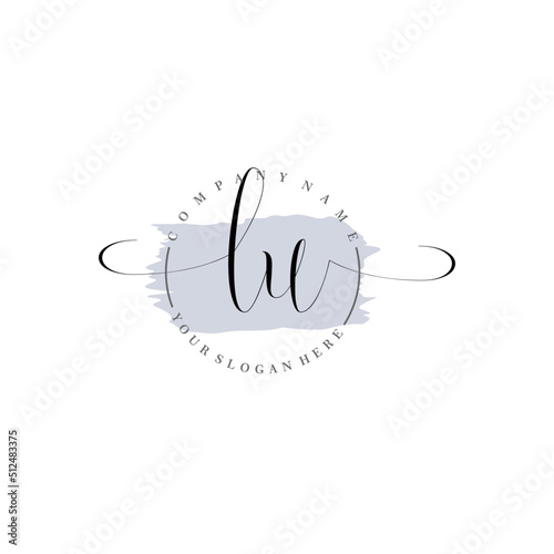 LU Initial handwriting logo vector. Hand lettering for designs.