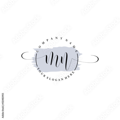 MN Initial handwriting logo vector. Hand lettering for designs.