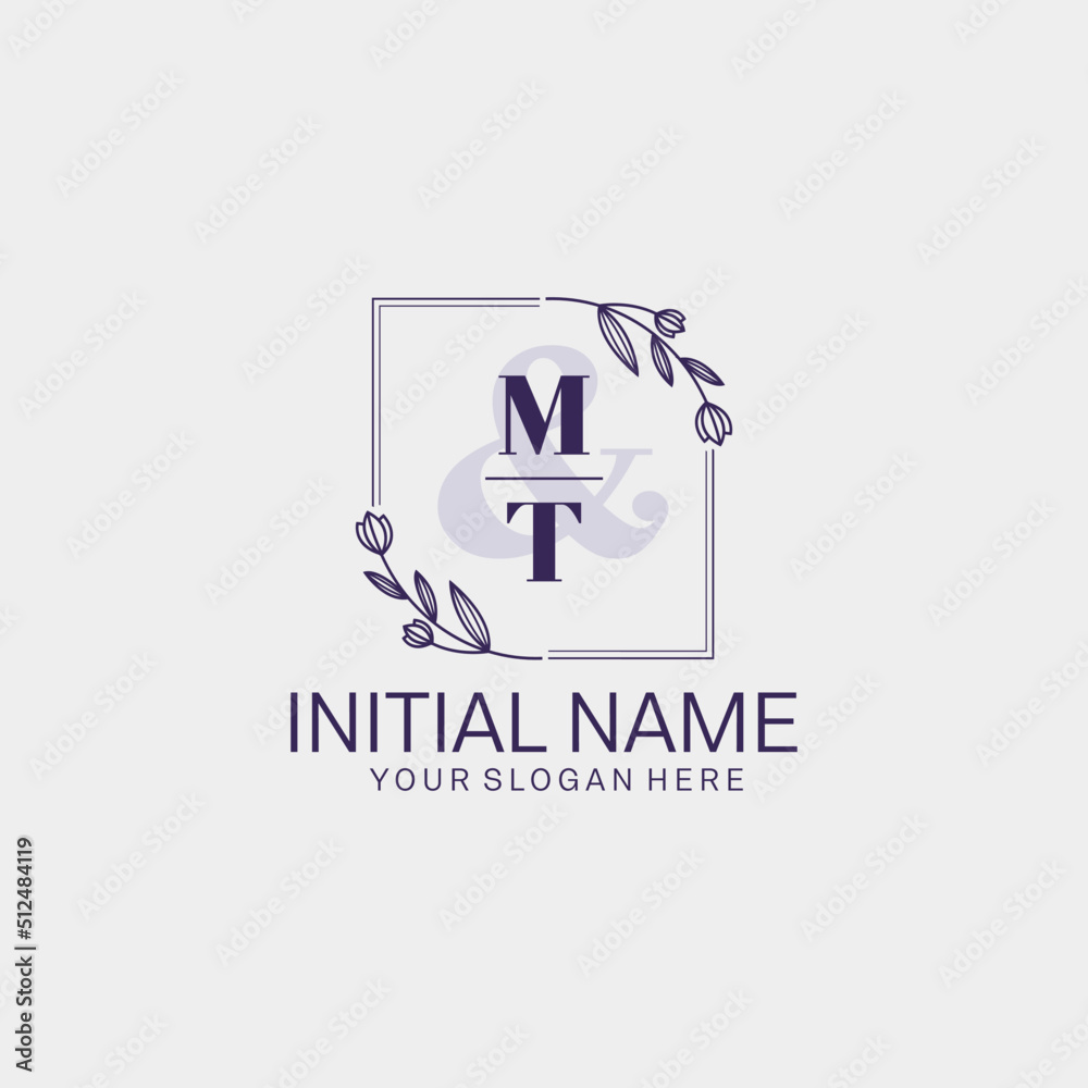 Initial letter MT beauty handwriting logo vector Initial letter MT beauty handwriting logo vector