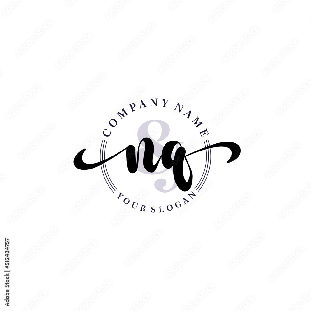 NQ Initial handwriting logo vector. Hand lettering for designs. NQ Initial handwriting logo vector. Hand lettering for designs.
