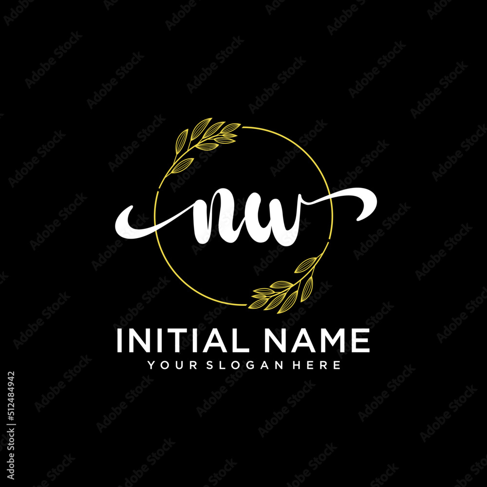 NW Initial handwriting logo vector. Hand lettering for designs. NW Initial handwriting logo vector. Hand lettering for designs.