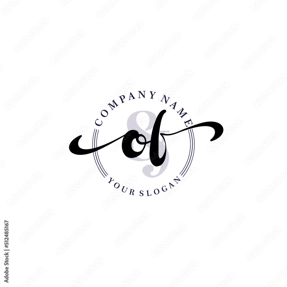 OF Initial handwriting logo vector. Hand lettering for designs. OF Initial handwriting logo vector. Hand lettering for designs.