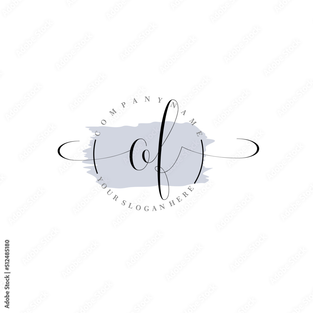 OF Initial handwriting logo vector. Hand lettering for designs. OF Initial handwriting logo vector. Hand lettering for designs.