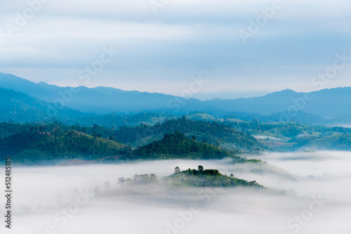 misty landscape in the morning surrounded by mountains Sea of       mist at Doi Ti Doo Nan  Thailand Nan Thailand tourist attractions   Doi tee doo