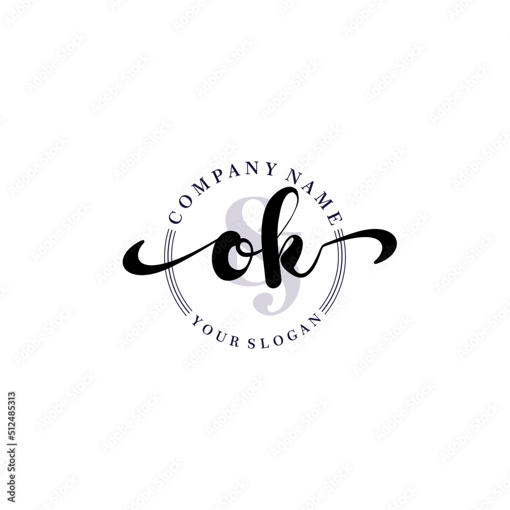 OK Initial handwriting logo vector. Hand lettering for designs. OK Initial handwriting logo vector. Hand lettering for designs.