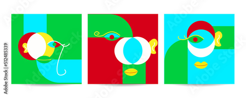 Different Faces vector illustration.