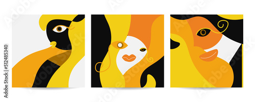 Different Faces vector illustration.