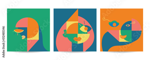 Different Faces vector illustration.