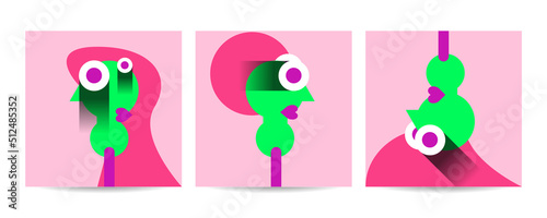 Different Faces vector illustration.