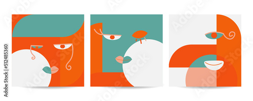 Different Faces vector illustration.