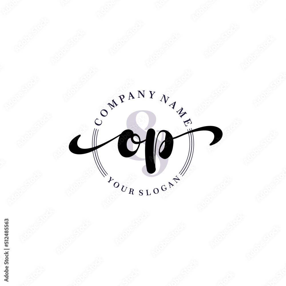 OP Initial handwriting logo vector. Hand lettering for designs. OP Initial handwriting logo vector. Hand lettering for designs.