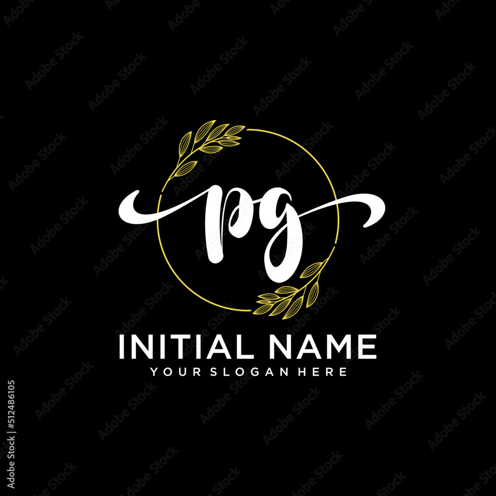 PG Initial handwriting logo vector. Hand lettering for designs. PG Initial handwriting logo vector. Hand lettering for designs.