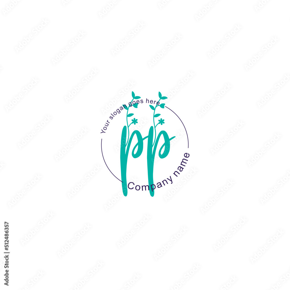 Initial letter PP beauty handwriting logo vector Initial letter PP beauty handwriting logo vector