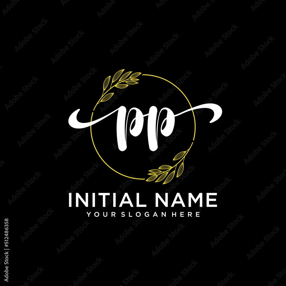 PP Initial handwriting logo vector. Hand lettering for designs. PP Initial handwriting logo vector. Hand lettering for designs.