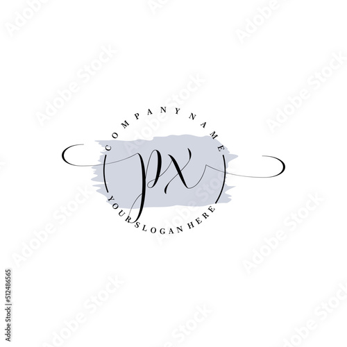 PX Initial handwriting logo vector. Hand lettering for designs.