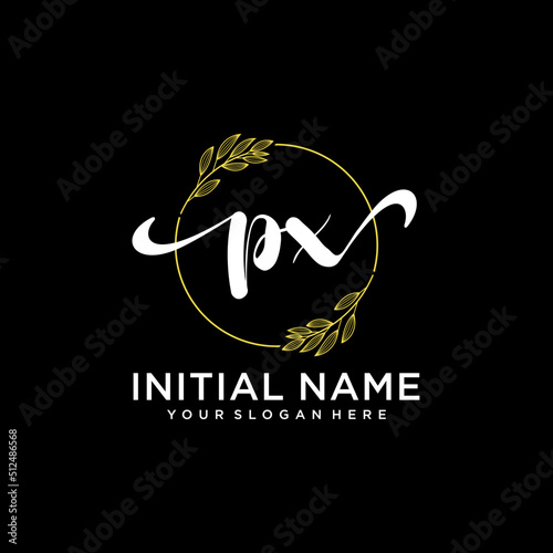 PX Initial handwriting logo vector. Hand lettering for designs.