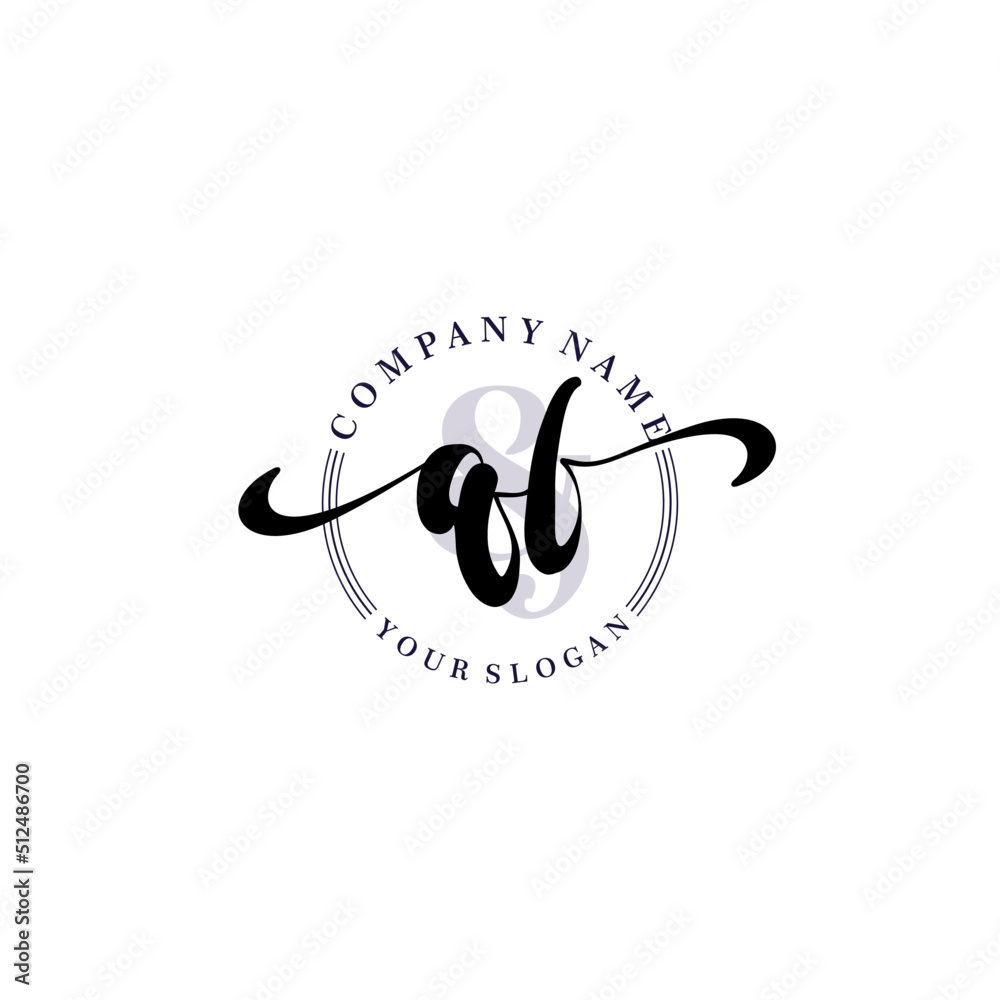 QF Initial handwriting logo vector. Hand lettering for designs.