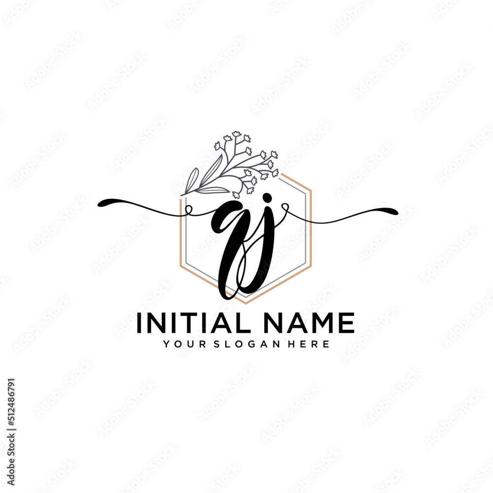 Initial letter QJ beauty handwriting logo vector Initial letter QJ beauty handwriting logo vector