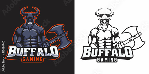 buffalo esport logo mascot design