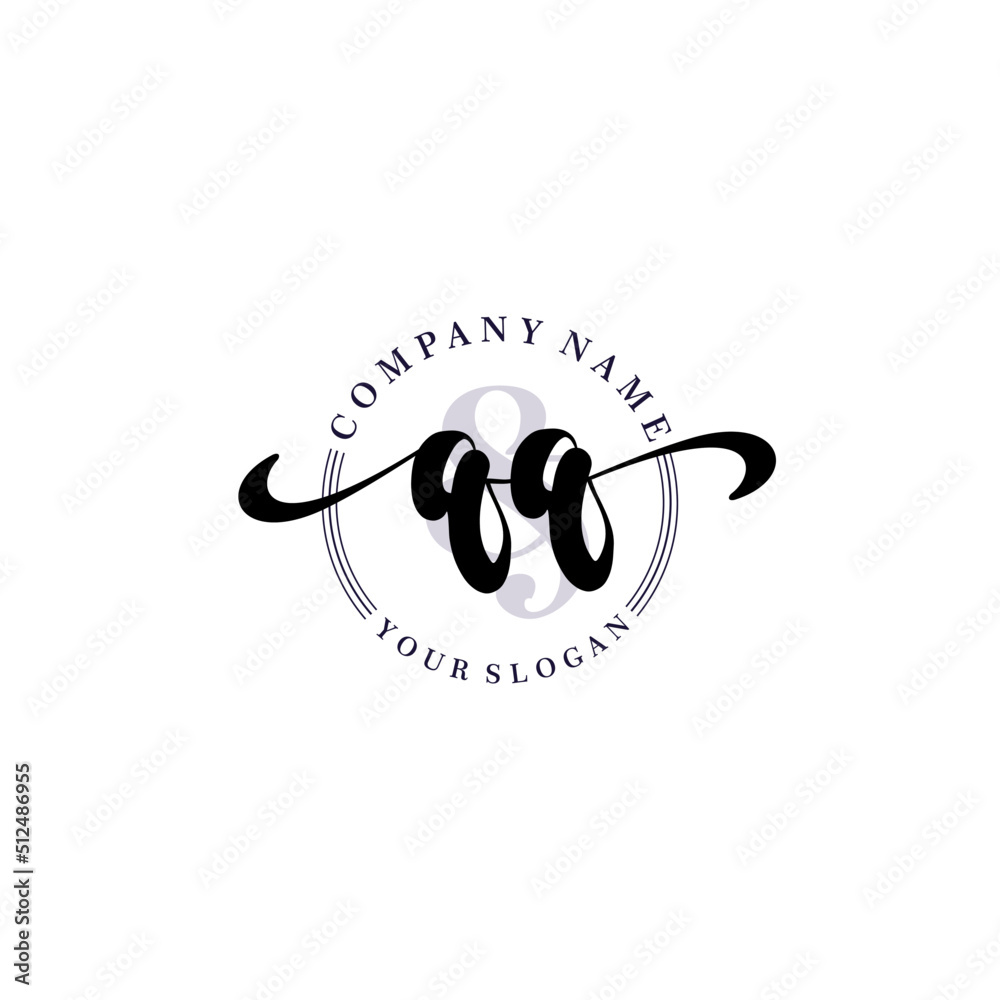 QQ Initial handwriting logo vector. Hand lettering for designs. QQ Initial handwriting logo vector. Hand lettering for designs.
