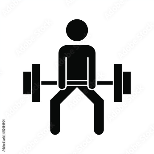 Weight lifting icon vector sign symbol for design on white background