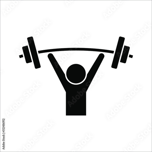 Weight lifting icon vector sign symbol for design on white background