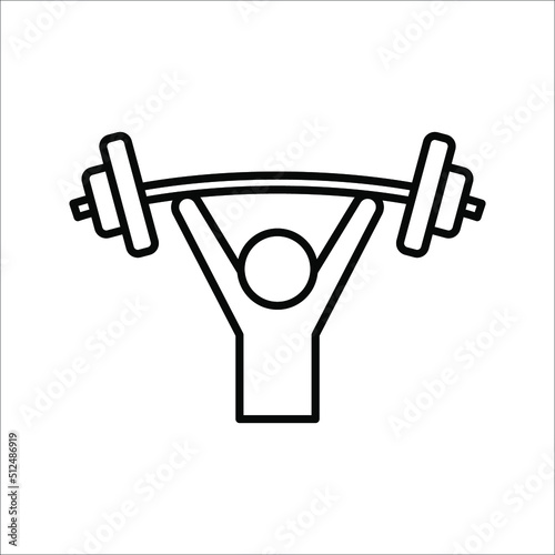 Weight lifting icon vector sign symbol for design on white background